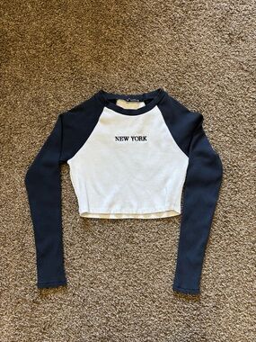 ZARA Cropped Long-Sleeve Top - Size M